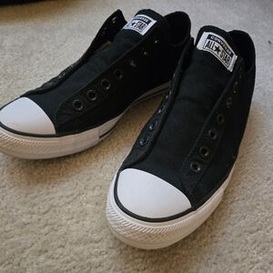 Custom Converse slip-on Chuck Taylor All Stars, blacked out NWOT